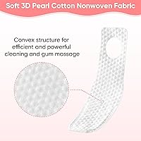 Vista 3 de EASICUTI 40 piezas de cepillo de dedo para bebé, toallitas secas para cepillo de dientes para bebé, limpiador de lengua para bebé, toallitas