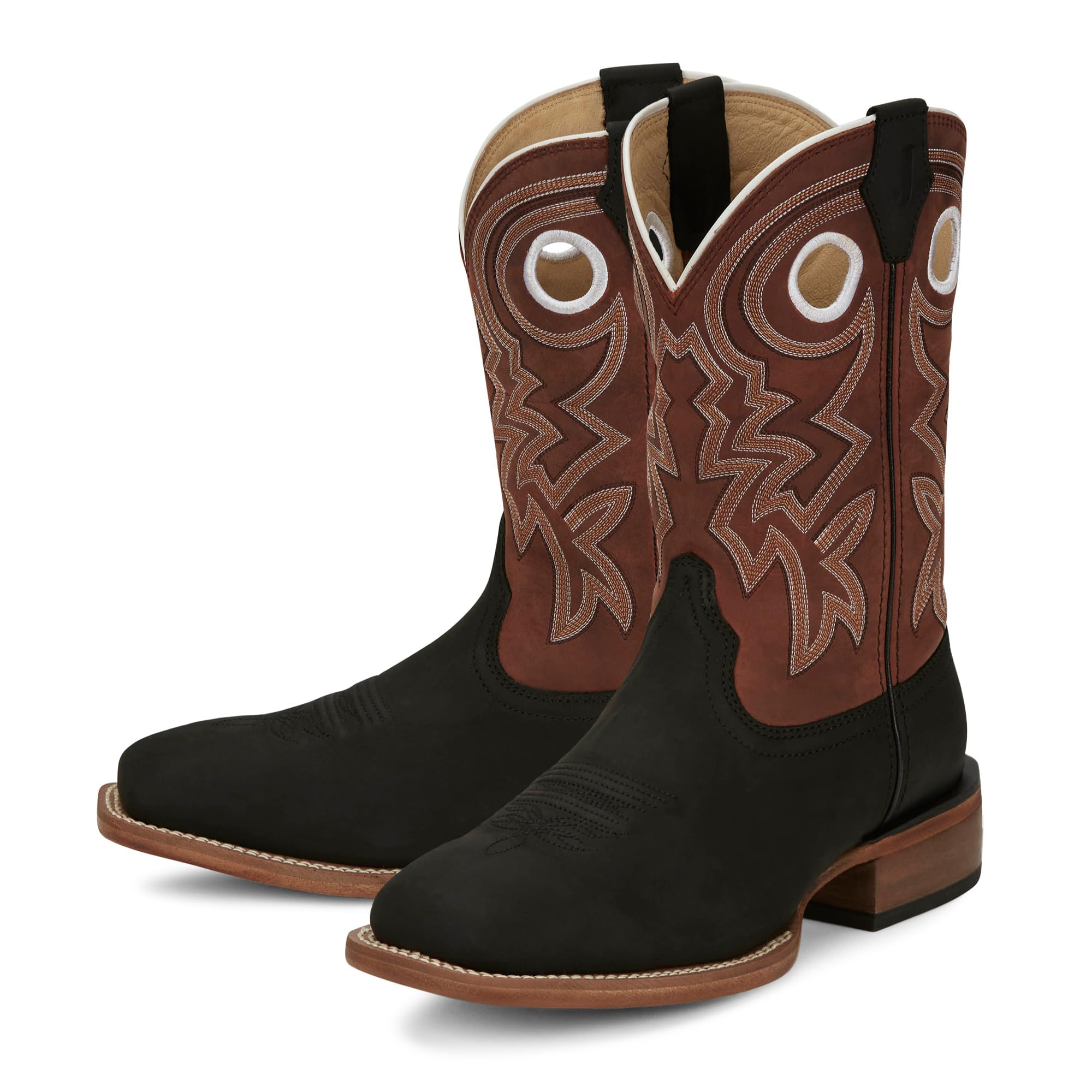 Justin Big News 11” Western Boots for Men - Frontier Collection - Square Toe Leather Men’s Cowboy Boots with Comfort Footbed & Heeled Leather Outsole