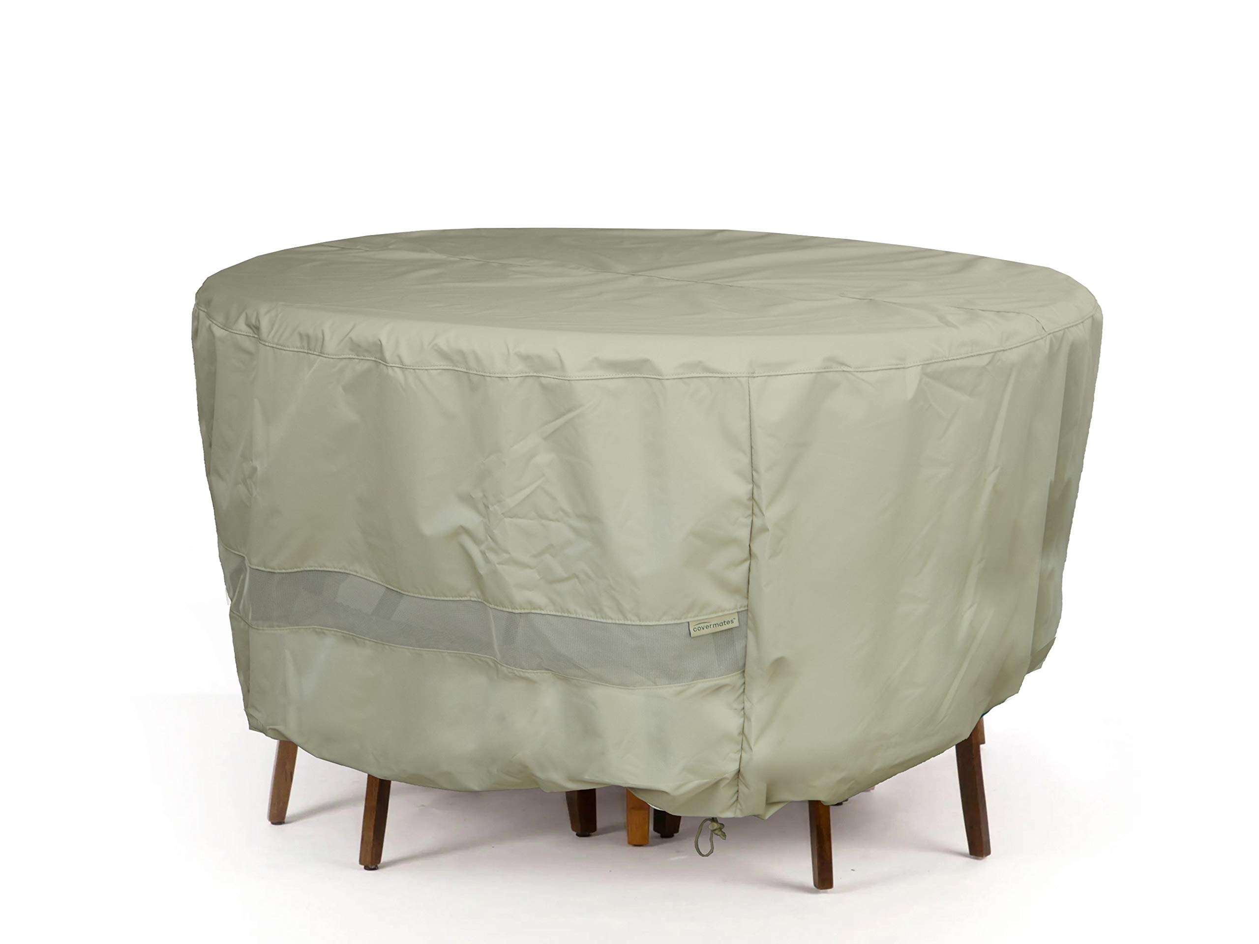 CoverMates - Oval Bistro Table/Chair Set Cover - 58W x 36D x 30H - Elite Collection - 3 YR Warranty - Year Around Protection - Khaki