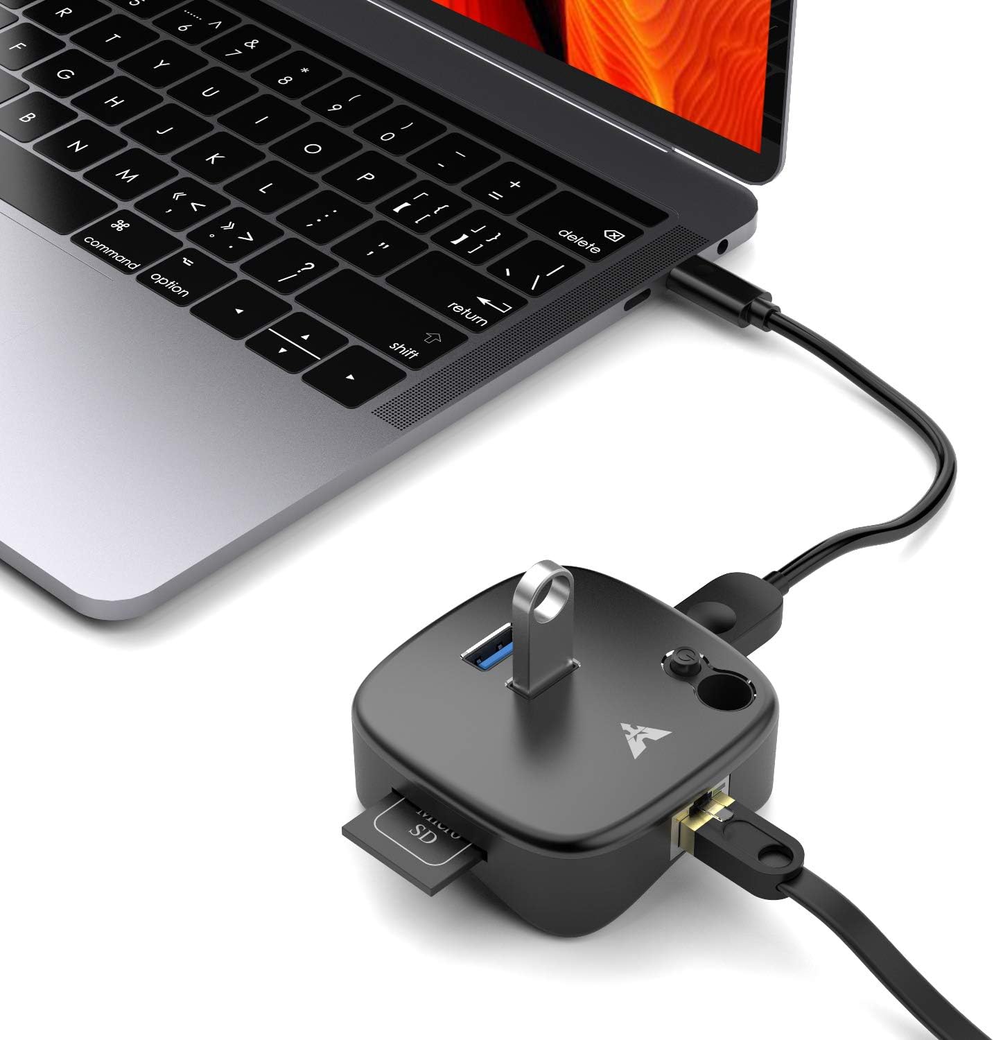 MAKETECH USB C to Ethernet Adapter, Type-C to RJ45 Gigabit Ethernet & USB 3.0 & SD/TF Card Reader Multi-Function Networking Docking for MacBook Pro 2017/2016, MacBook 2015/2016, ChromeBook Pixel, PC