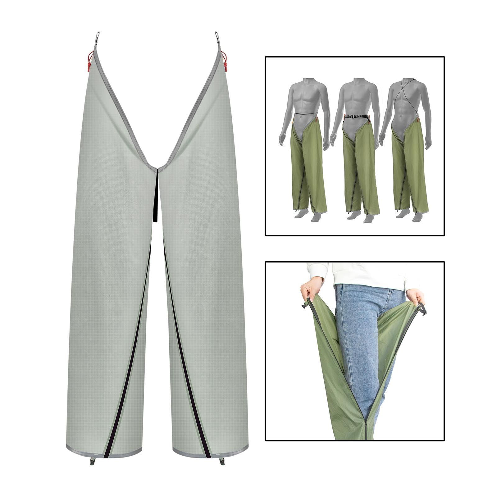 Pantalon Imperméable Compact Surpantalon Randonnée avec Fermeture Éclair Latérale Nylon Doux et Respirant Convient pour Trekking Escalade Déplacement