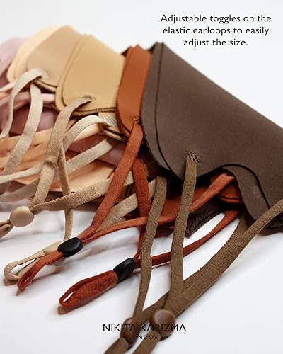 Miniatura 5 de KARIZMA Máscara facial de tela para guardarropa. 6 máscaras suaves de tela lavable con cintas ajustables para las orejas. Paquete "Earth Shades".