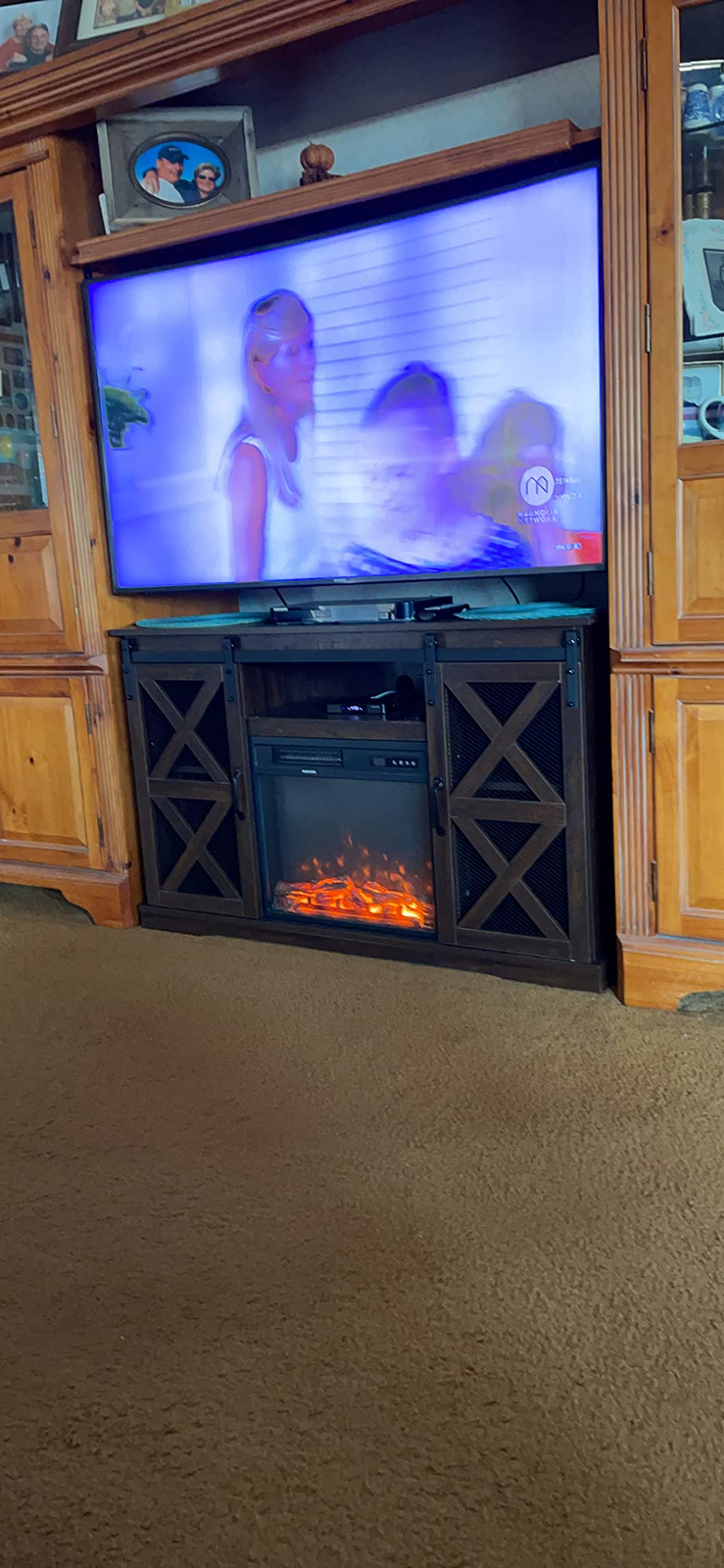 42/mo Finance ENSTVER 48 Inch TV Stand Console W/Sliding Barn Door