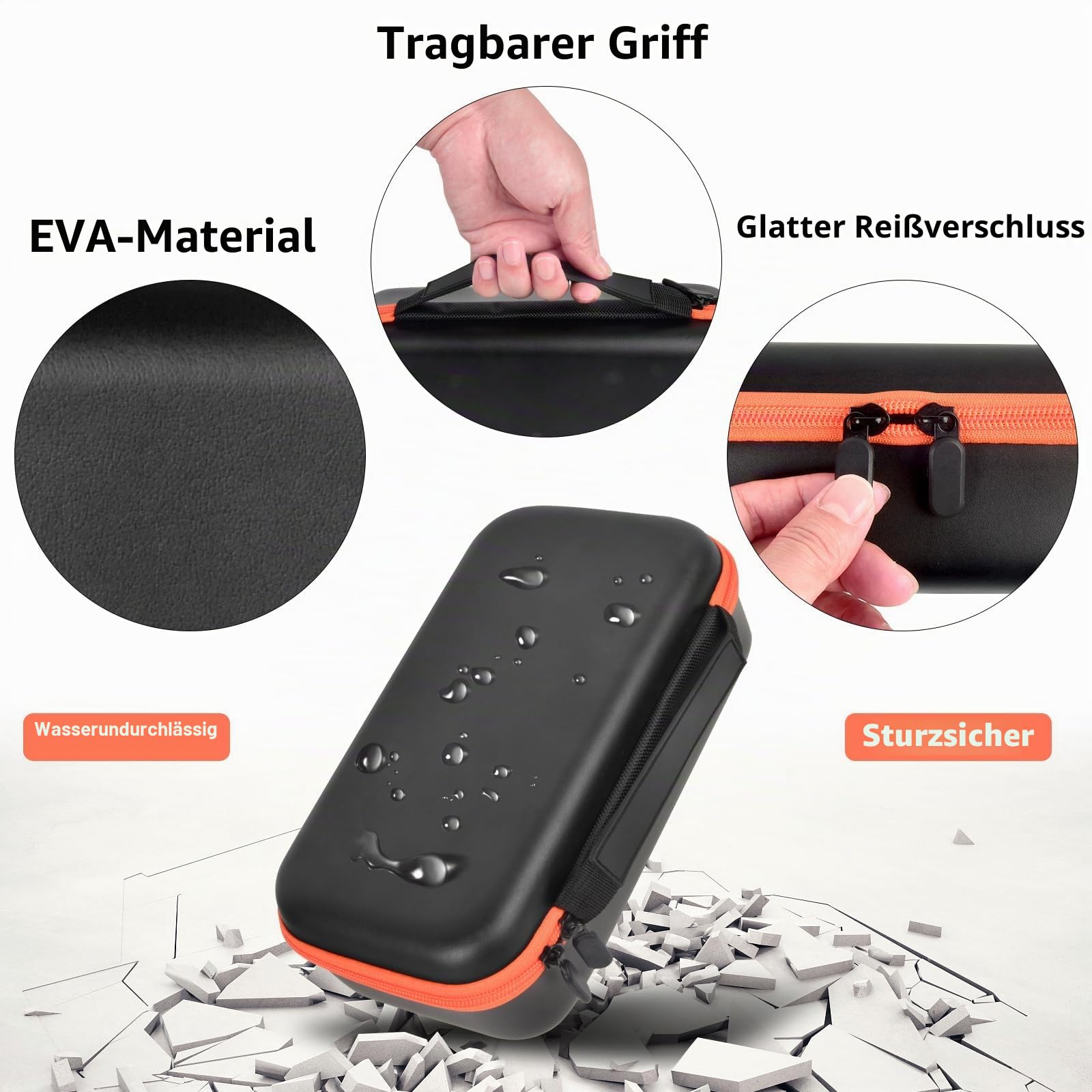 Tragetasche für kabelloses Mikrofon, kompatibel mit JBL Wireless Dual-Mikrofonsystem, Tasche für Handmikrofone, Empfänger, Adapter, AA-Batterien, Karaoke und Gesang, Schwarz (Nur Tasche)