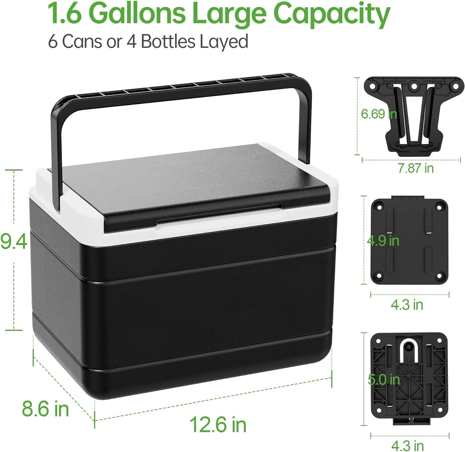 10L0L Golf Cart Ice Cooler Universale Isolato Portatile Cooler Leggero Scatola di Ghiaccio con Kit Staffa di Montaggio per Yamaha, EZGO, Club Car, OEM 102588101 103886801