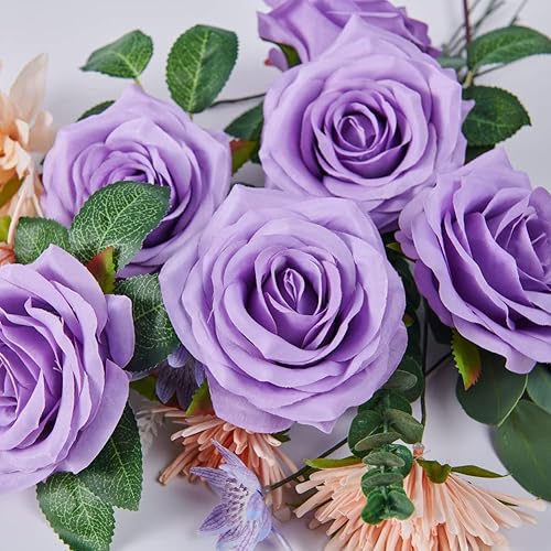 Miniatura 3 de Rosas artificiales, rosas artificiales, rosas artificiales de seda con tallos para ramos de boda, mesas de fiesta, centros de mesa, arreglos