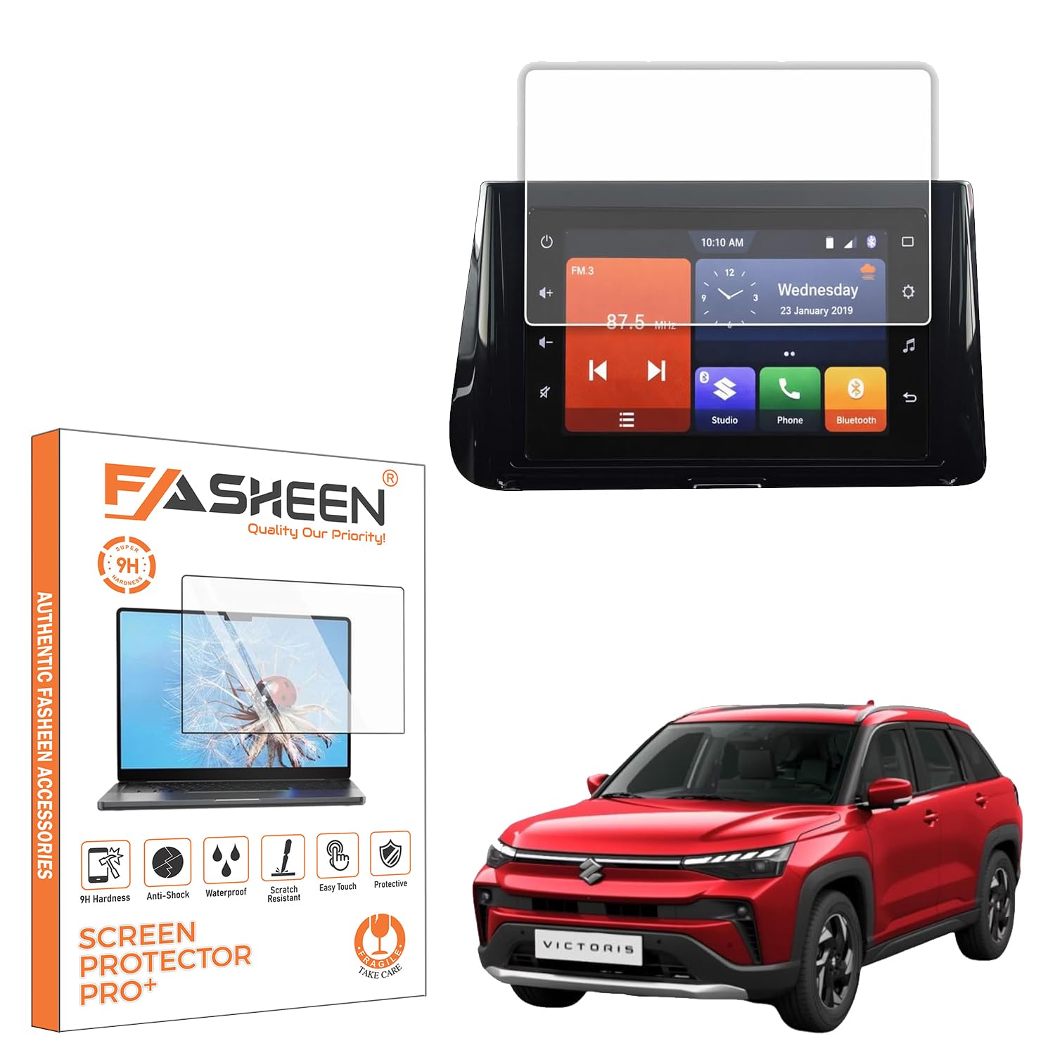 FASHEEN Screen Guard Compatible With MARUTI SUZUKI VICTORIS 2025-RUNNING - LXI, VXI, ZXI, ZXI(O) - 7 Inch Infotainment Touchscreen Guard 9H Hardness Screen Protector Not a Tempered Glass-image-22