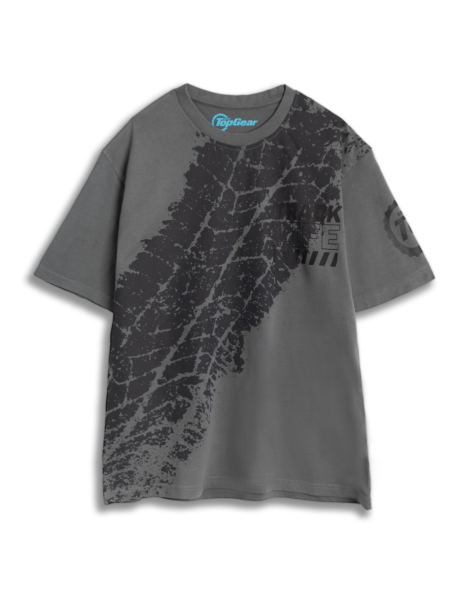 Top Gear Unisex Grey Track Life Short Sleeved T-Shirt | Crew Neck Graphic Tee Relating To Automotive Culture | Classic Style For Everyday Wear Merch - X-Large