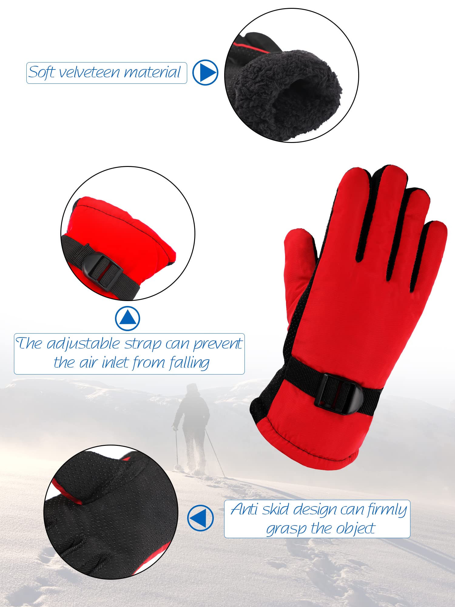 12 Paia Guanti da Sci da Neve Guanti Invernali Impermeabili Caldi per Bambini Sfuso (Multicolore, 4-7 Anni)