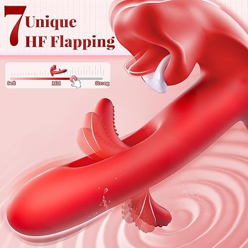 Miniatura 4 de FOBONO Vibrador de juguetes sexuales para mujer, juguete sexual de rosa con 7 patrones de besos, 7 aletas y 10 modos de vibración, vibradores de