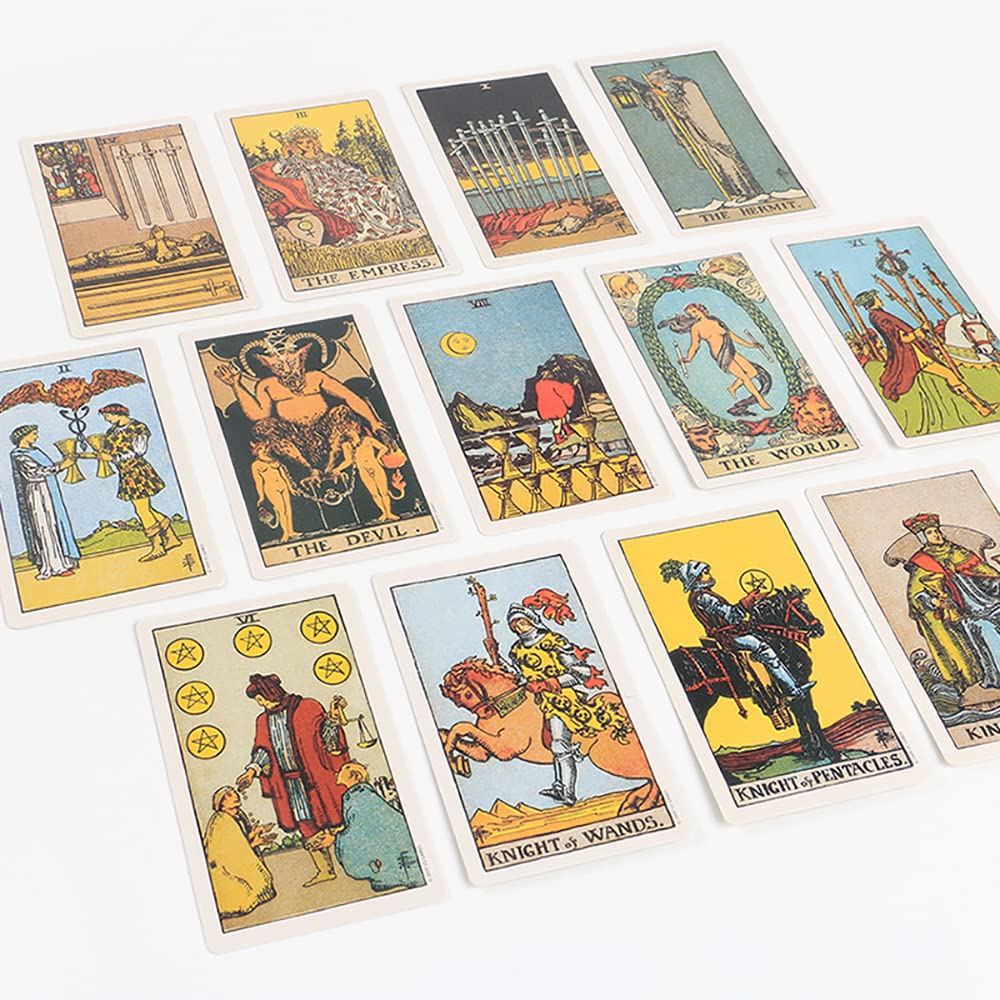 Jeu de Tarot Rider Waite Classique – 78 Cartes Divinatoires – pour Débutants ou Passionnés – Tarot pour Voyance, Pratique Ésotérique, Développement Personnel, Cadeau