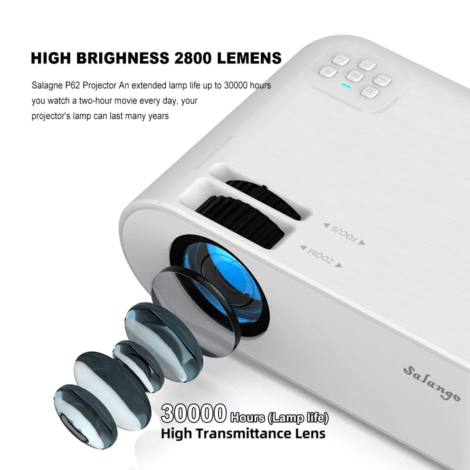 Mini proiettore supporta 1080P full HD home theater 2800 lumen video proiettore