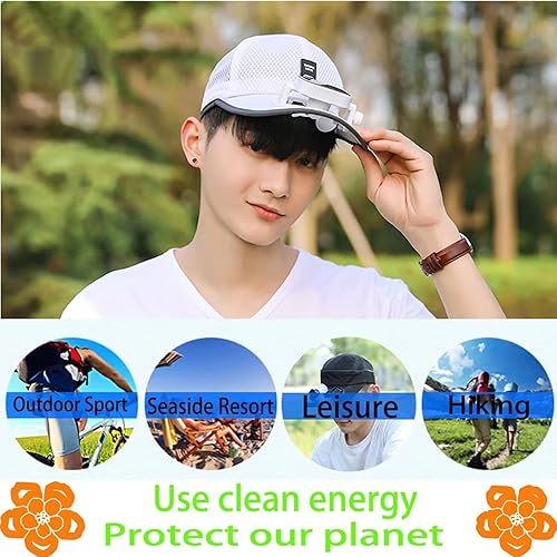 Miniatura 3 de Sombrero de sol para hombres y mujeres, sombrero de béisbol refrescante para deportes al aire libre, viajes, camping, ventilador alimentado por
