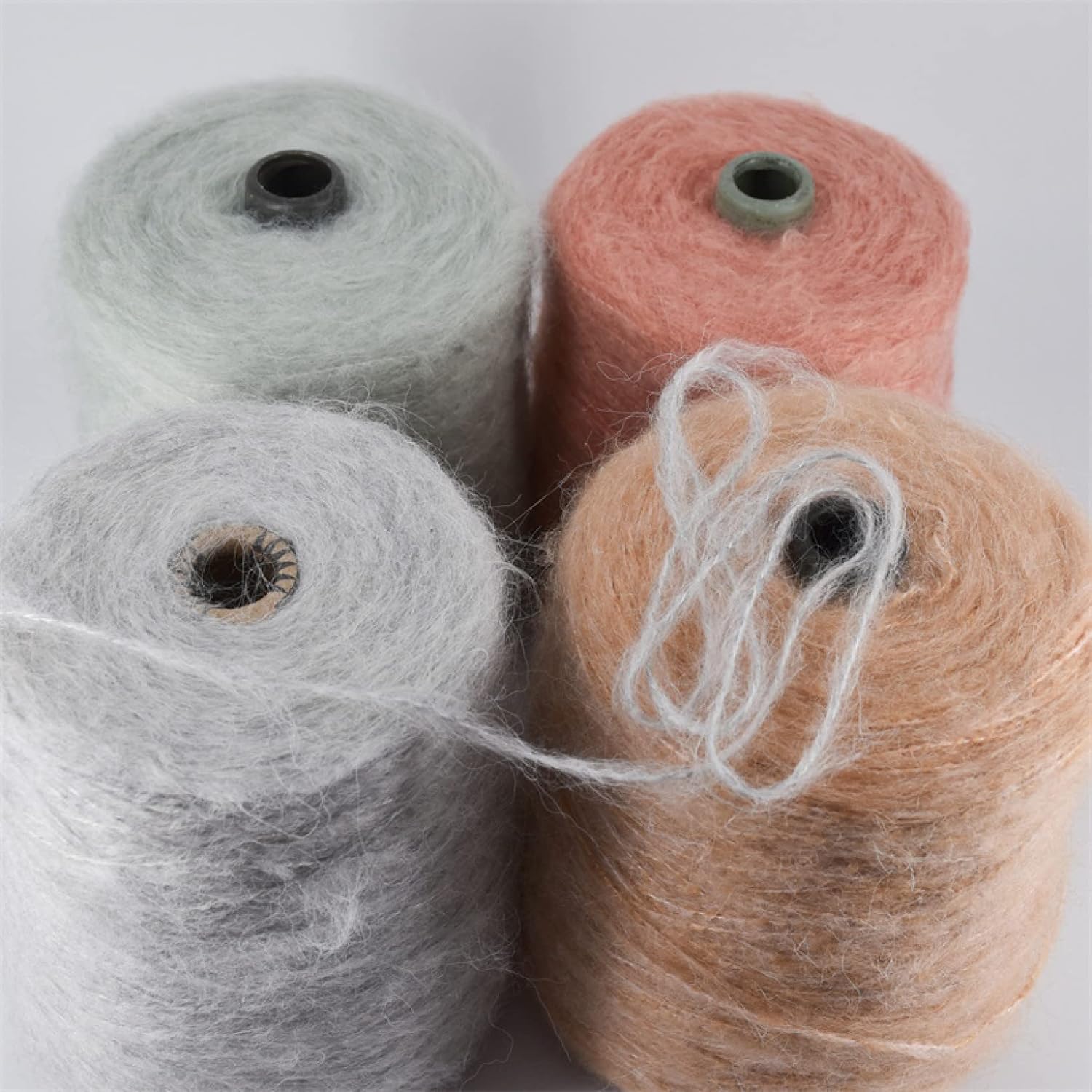 yarn,yarn for crocheting, Alpaca Plush Yarn Hand Knit Wool Knit Fluff Crochet Lace Line Angola Mohair Yarn Super Soft Sweater Scarf Thread 500g(Ivory)
