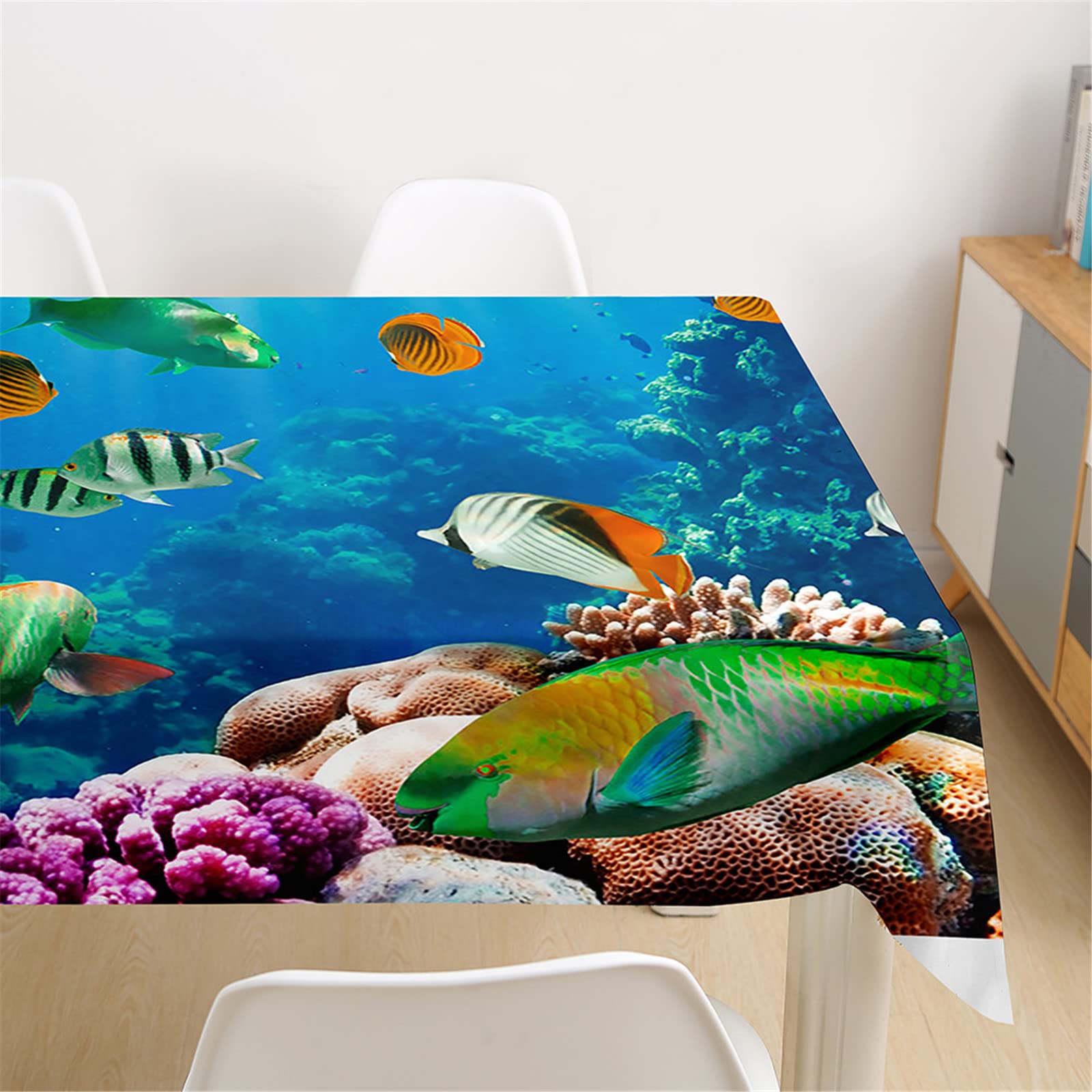 Morbuy Nappe Imperméable Rectangulaire, 3D Animaux Marins Imprimé