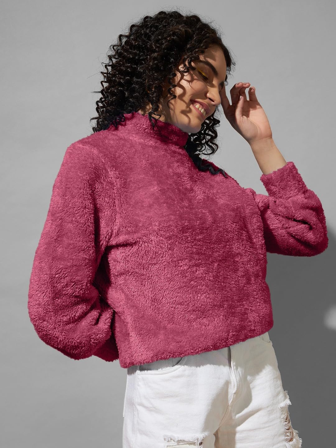 THE DRY STATE Women's Fur Pull Over with High Neck - Image 4 thumbnail
