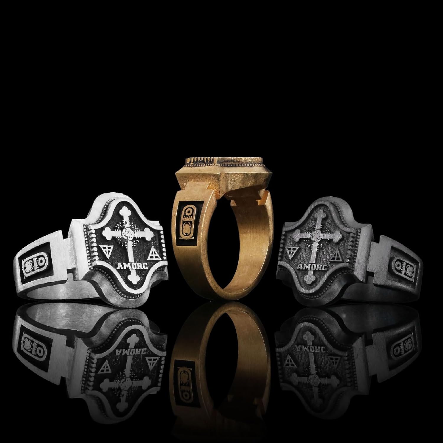 Rosicrucian and Rosicrucian Cross Ring,Custom Rousea Crucis Order Ring, Spiritual Symbol of Ancient Order Ring, Amorc Membership Rings