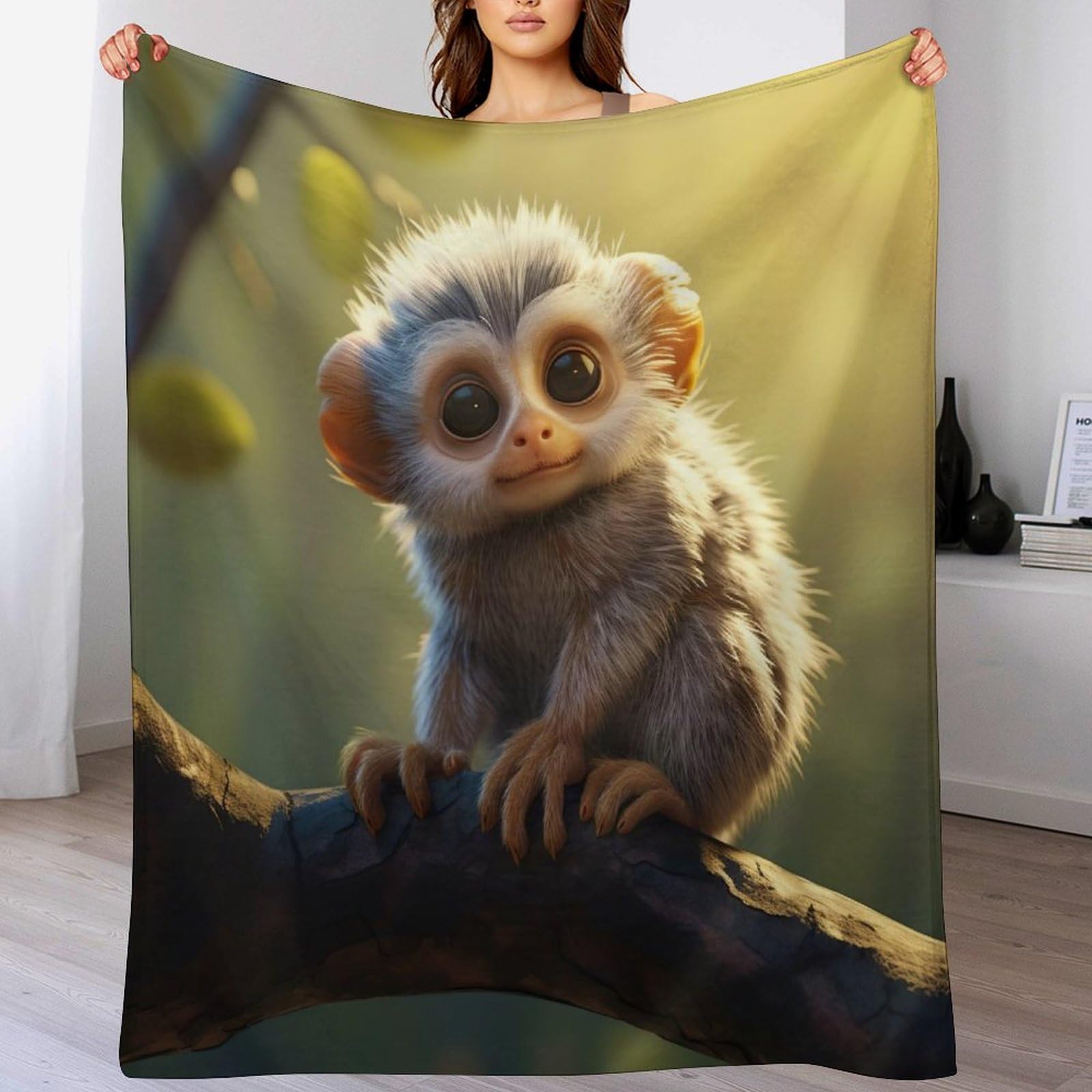 Couverture polaire flannel douce singe contre le froid du salon