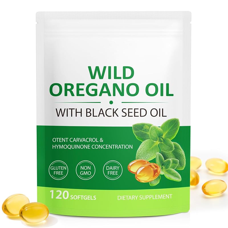 Akeeronn Suplemento para a Imunidade com Óleo de Orégano 6.000 mg e Óleo de Semente Preta 200 mg, 120 cápsulas softgel