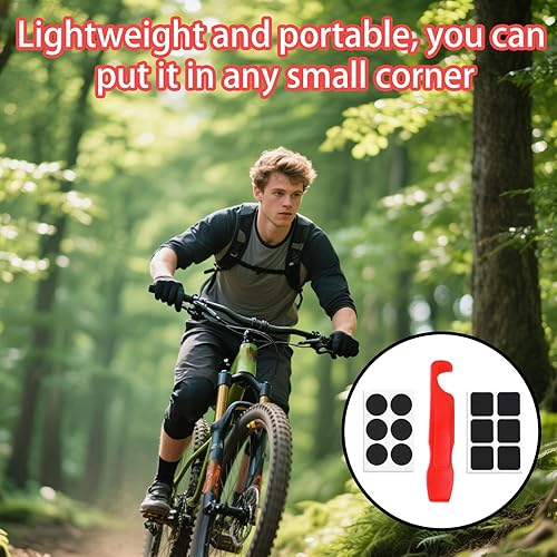 Miniatura 6 de Kit de reparación de neumáticos de bicicleta, kit de parches de perforación de tubo interior de bicicleta, incluye 12 parches de neumáticos,