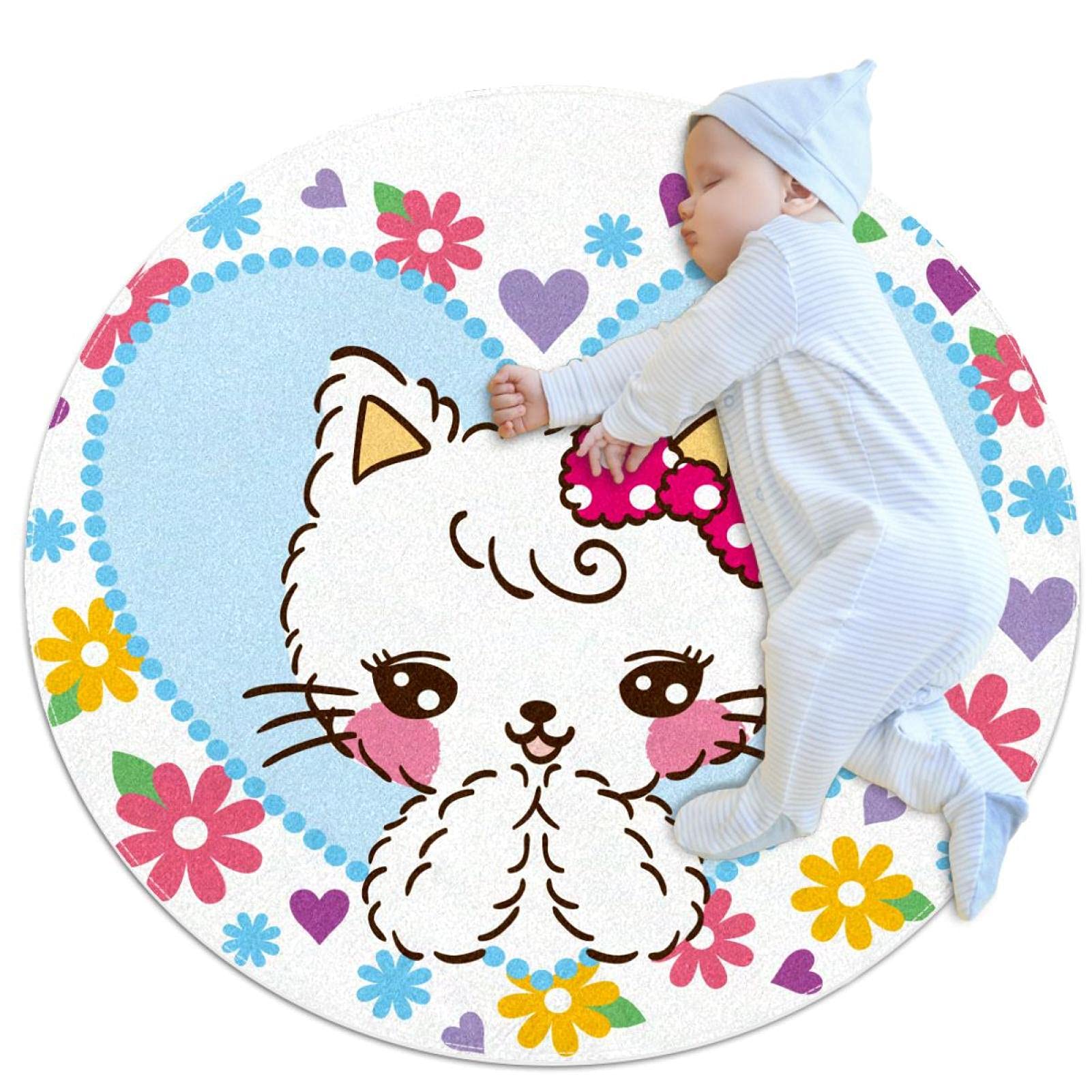 Tapis chat JDEZ grand format 70x70cm pour décoration de sol intérieure moderne