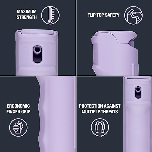 Miniatura 2 de SABRE Spray de pimienta con tapa abatible rápida, espray OC de máxima fuerza policial, llavero para un fácil transporte y acceso rápido, agarre de