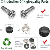 Vista 8 de BGMVFK Marco de matrícula de fibra de carbono, cubierta de aluminio negro resistente para placa de automóvil, paquete de 2 unidades a prueba