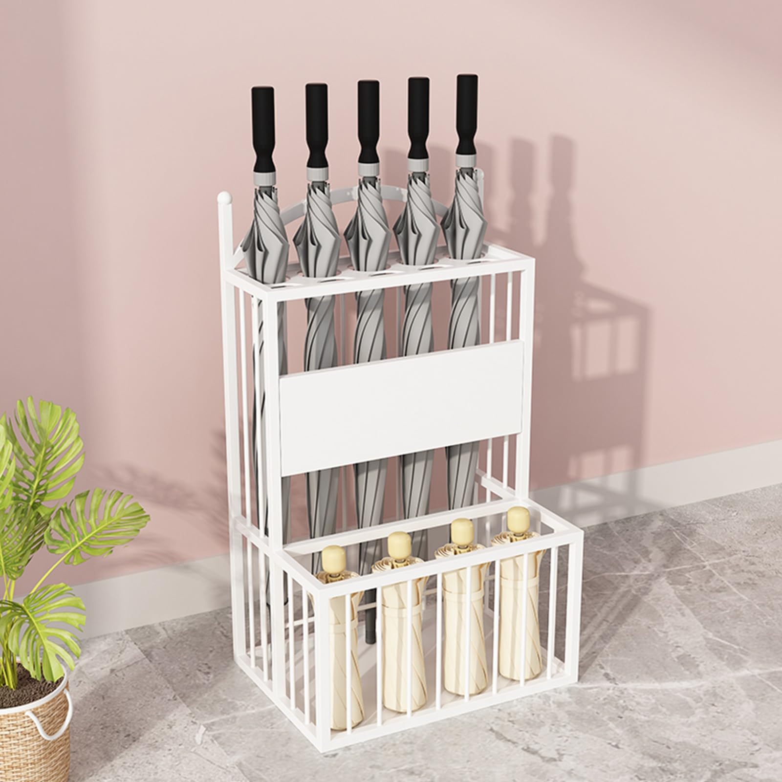 BHFPFZA Commercial Umbrella Stand - Durable Metal Storage Solution for High-Traffic Areas, Perfect for Hotel Entrances and Lobbies, Stylish and Functional Design