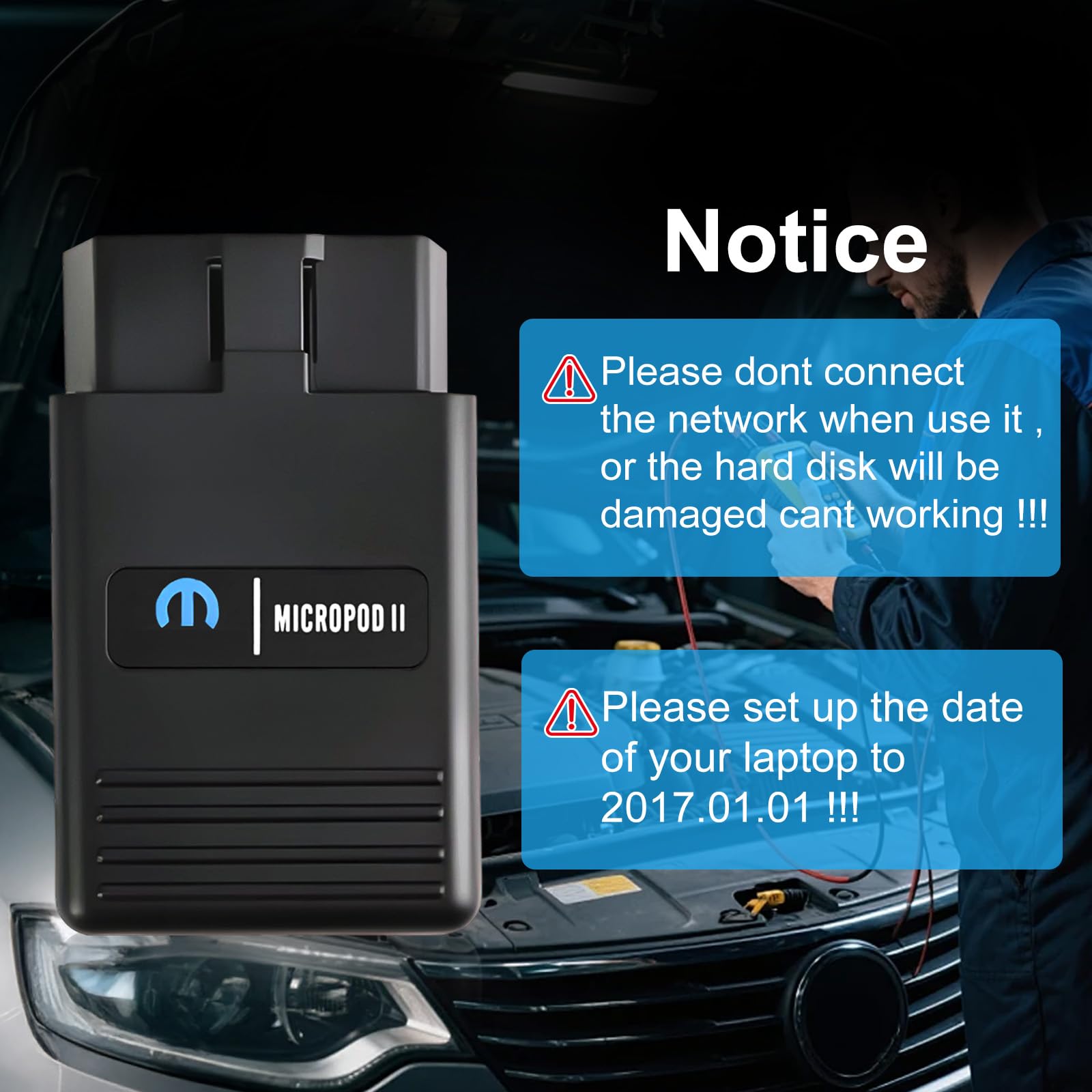 MicroPod 2, strumento diagnostico e programmazione per Jeep Dodge Chrysler Fiat, scanner completo con supporto DRBIII, compatibile con veicoli 1998-2016, V17.04.27