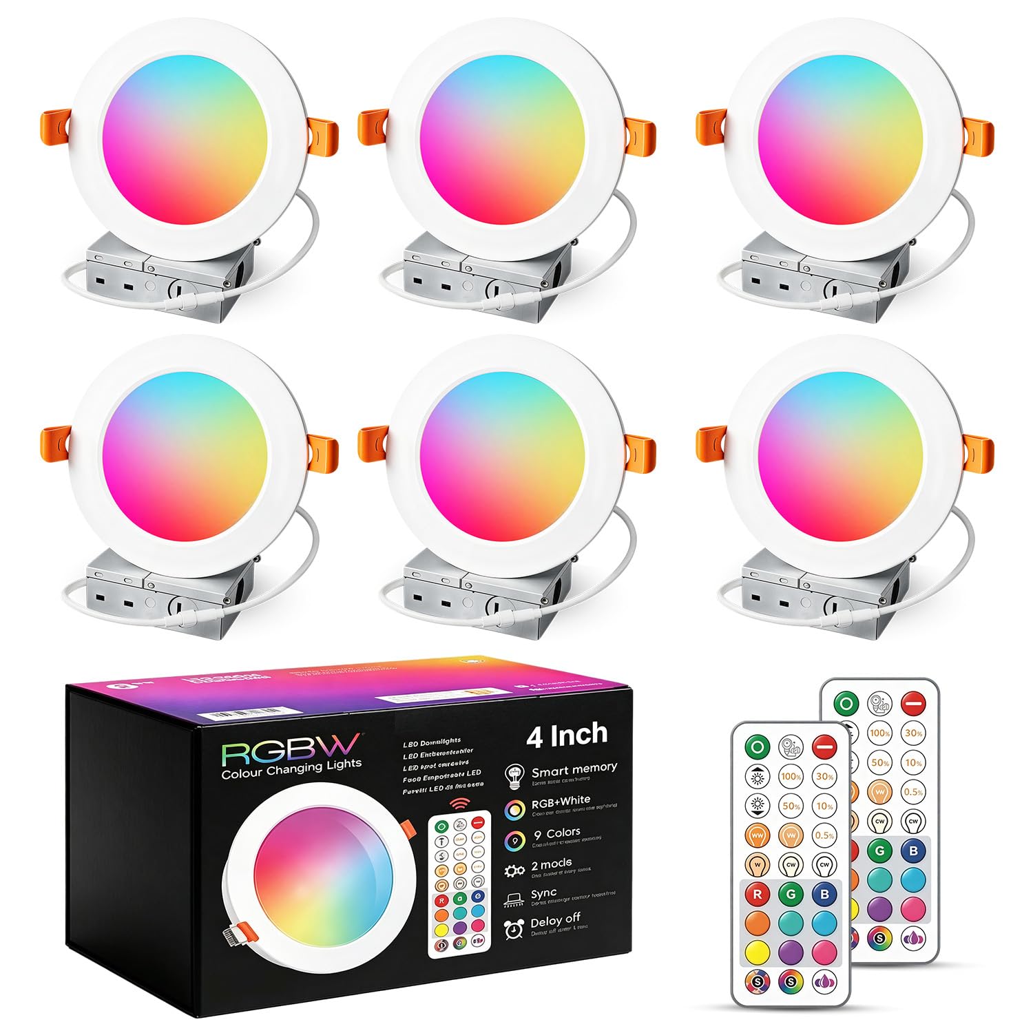 HEKEE LED Recessed Downlights Color Changing 4 Inch