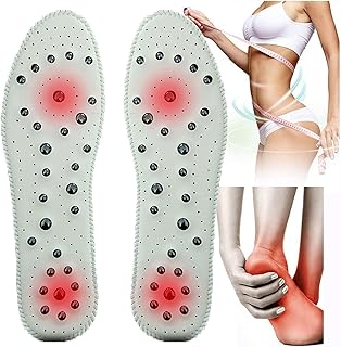 Plantillas Ortopédicas con Soporte De Arco, Plantillas Magneticas para Adelgazar,Plantillas Magneticas Acupresion para Terapia para Hombres Y Mujeres,Lavable(Size:45,Color:Blanco)