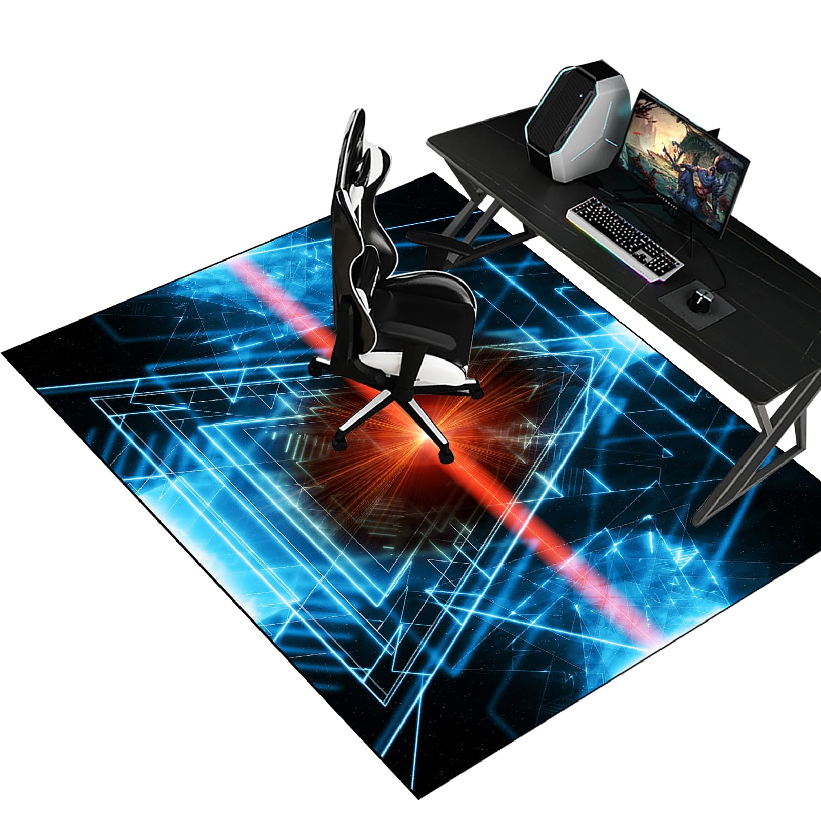 Fzamudng Office Chair Mat | Carpet Chair Mats | Non-slip Carpet Protector Chair Mat | Gaming Chair Mat for Desks 160 x 200 cm | Office and Home | Protects Floors for Low and No Pile Carpeted Floors