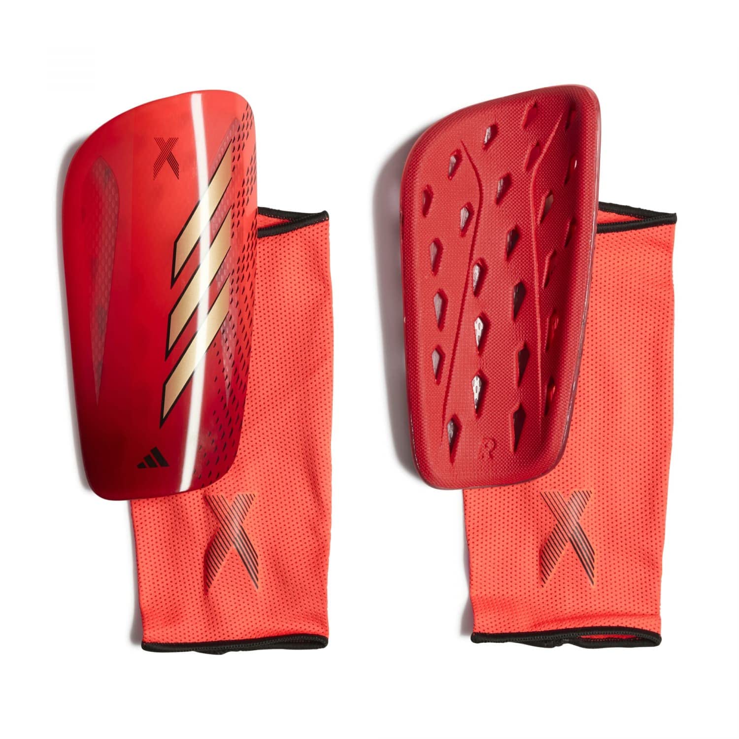Adidas Unisex Shin Guard X Speedportal League Shin Guards, Solar Red/Gold Met./Better Scarlet, HZ7275, XL