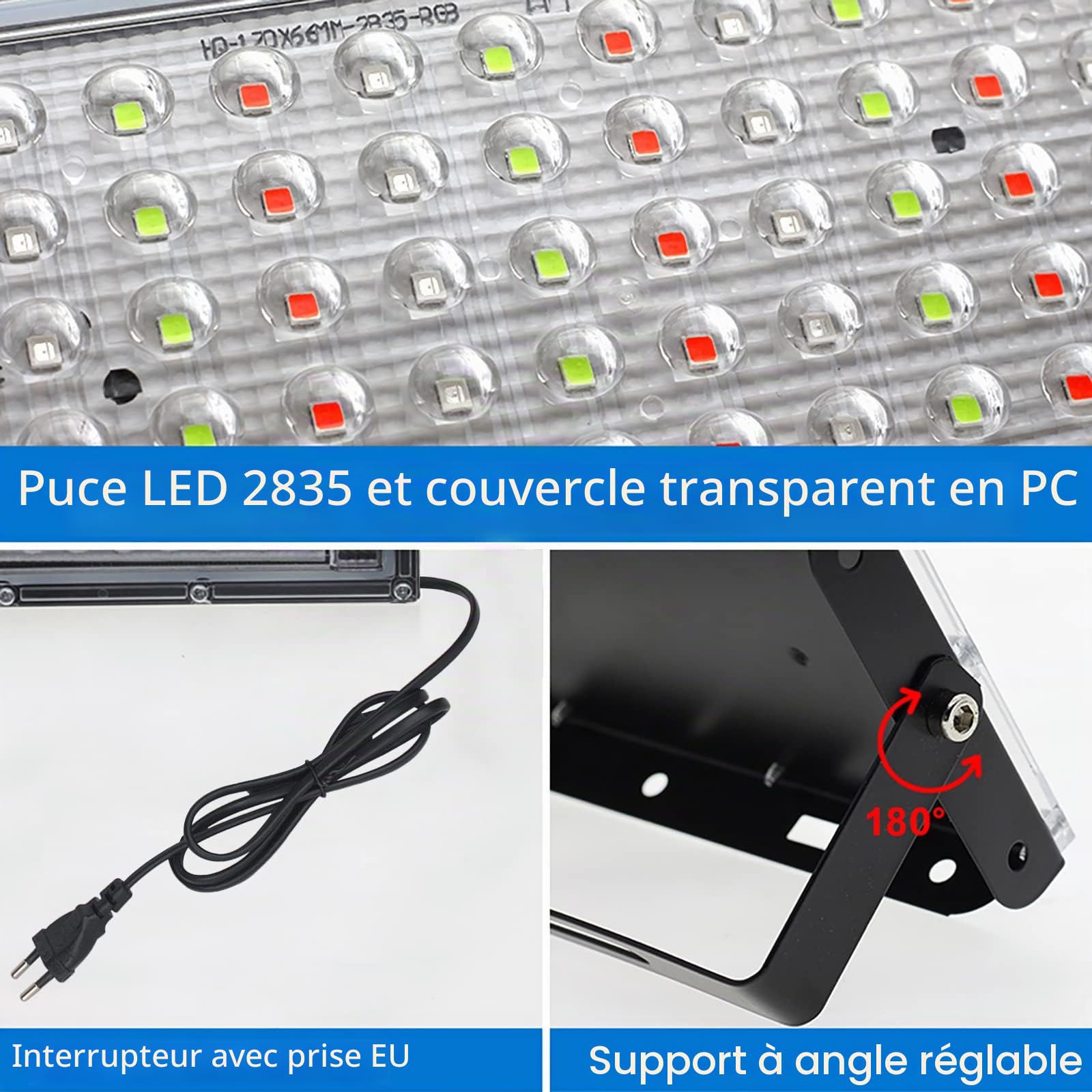 Projecteur LED RGB Exterieur 150W, 2pcs Projecteur Led Couleur Spot LED Extérieur de Jardin 16 Couleurs 4 Modes avec Télécommande Etanche IP65 pour Jardin Arbre Soirée Bar Fête