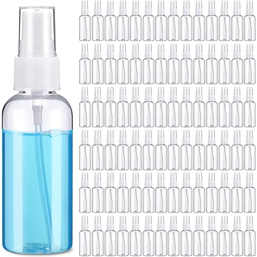 Miniatura 7 de Zhehao 200 botellas pequeñas de spray a granel de 2 onzas de plástico para aceites esenciales, pulverizador de niebla fina, reutilizable,