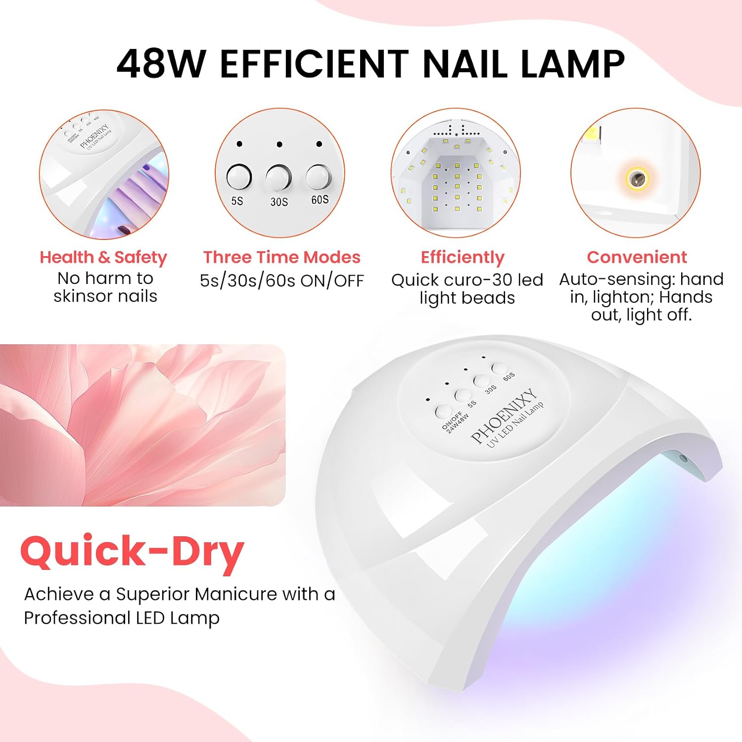 phoenixy 86 Pcs Gel Nail Polish Kit with U V Light and Nail Drill