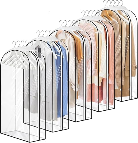 Bolsas transparentes de 43 pulgadas para ropa colgantes, para almacenamiento de ropa, viajes, 10 pulgadas, para trajes, ropa, camisas, abrigos,