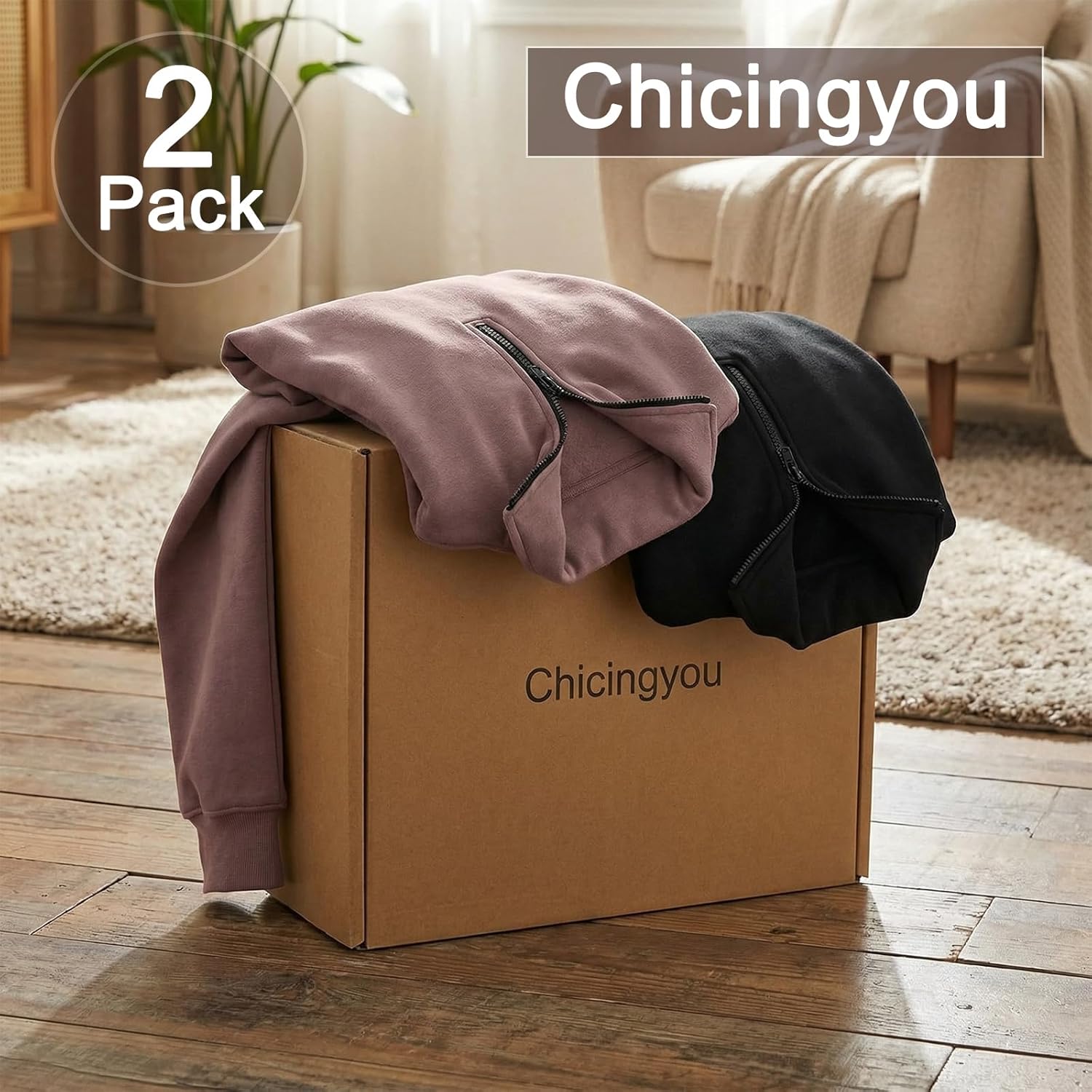 2 Pack Quarter Zip Pullover Women Fleece Half Zip Oversized Sweatshirts Long Sleeve Shirts Fall Clothes - Image 6