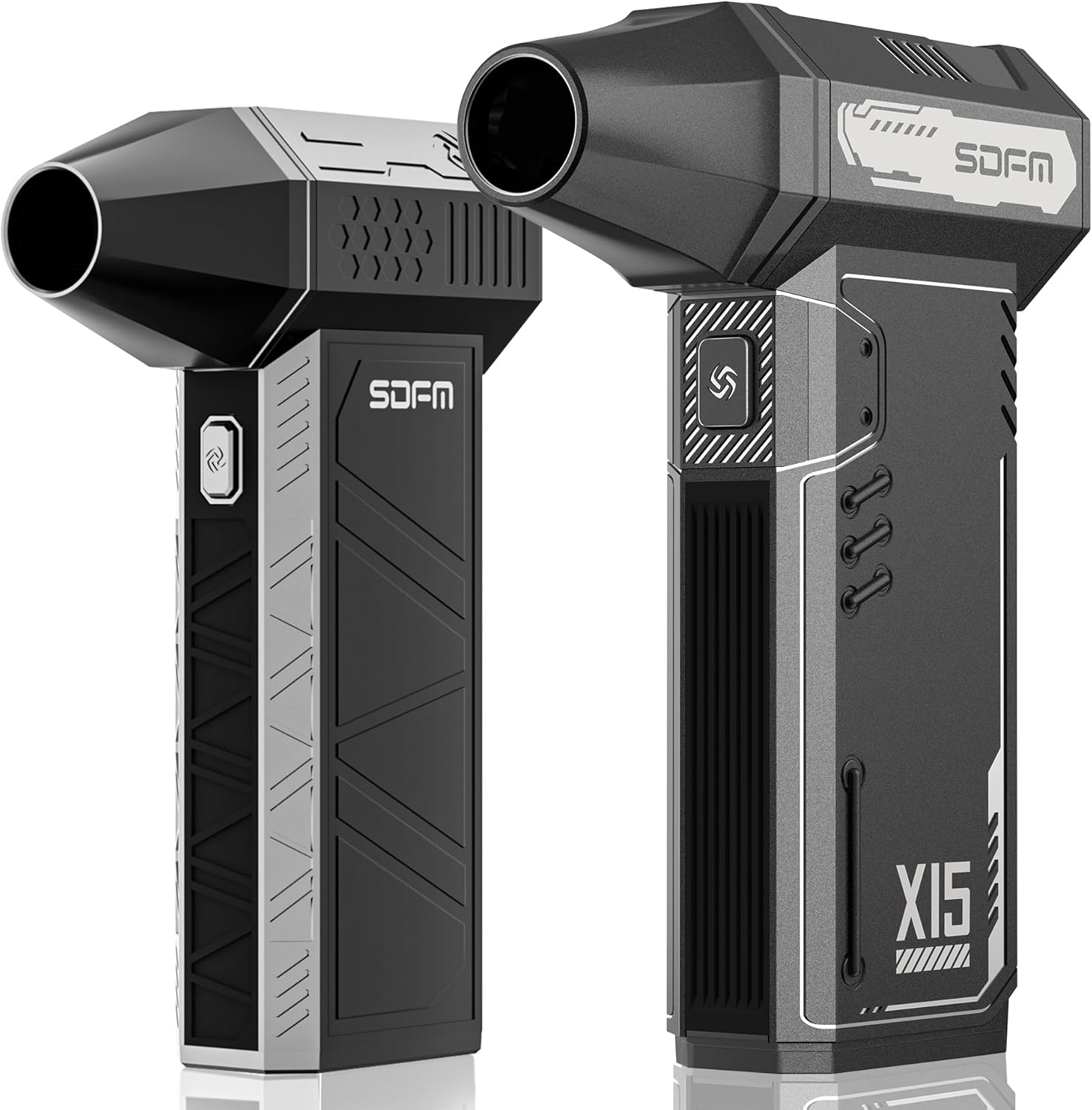 SDFM Compressed Air Duster - 180,000 RPM Snow Blower - with Brushless Motor, 3-Gear Adjustable Air Duster - for Keyboard, PC, Car, Air Bed, and Home Cleaning (X15+X3B)