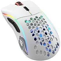 Glorious Gaming Model D Wireless Mouse da gaming senza fili – Superleggero 69 g, wireless 2,4 GHz senza lag, fino a 71 ore di batteria, RGB, sens. BAMF, ergon., 6 tasti – Bianco opaco