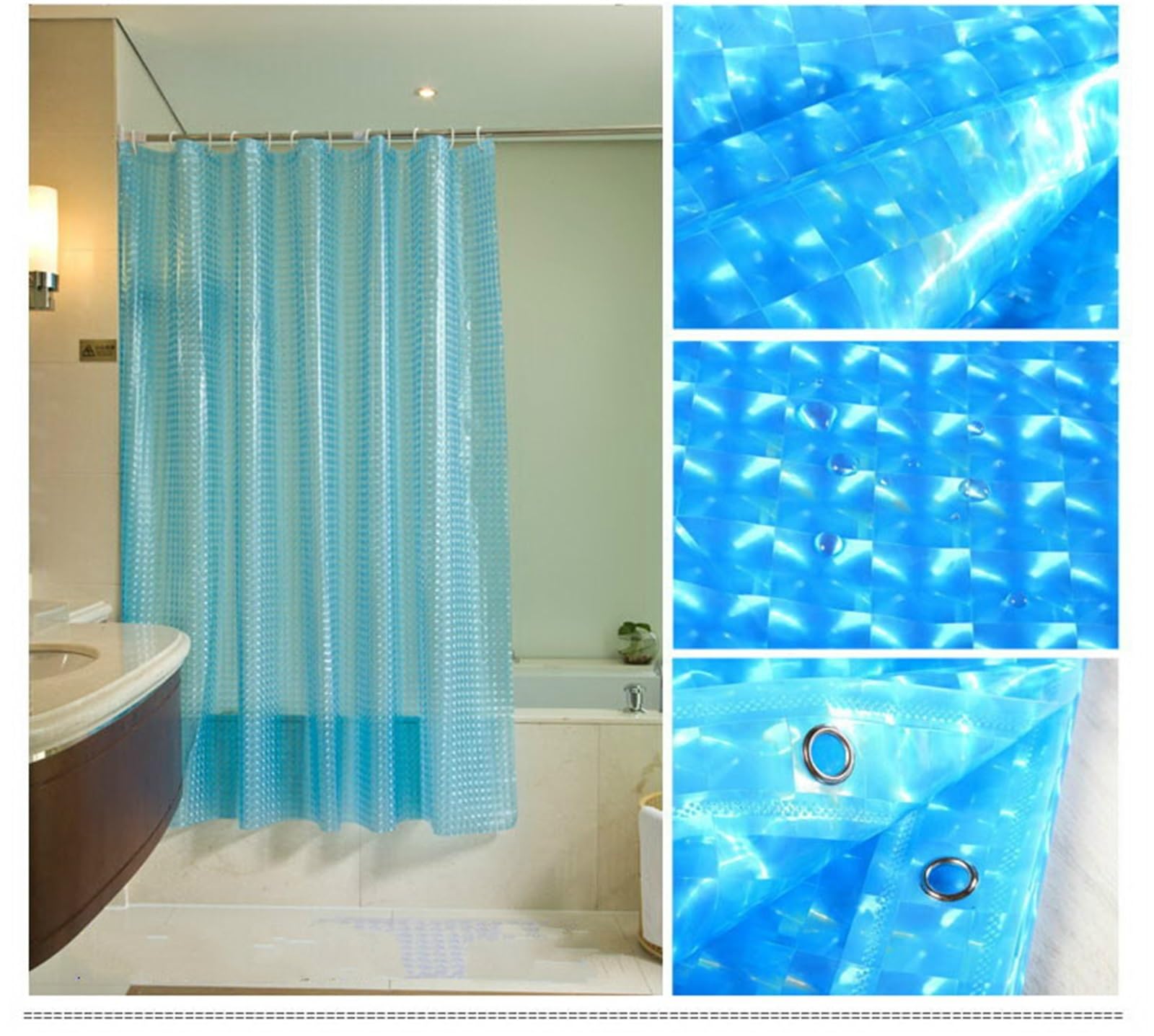 Duschvorhang Wasserdichter 3D-Badezimmervorhang, kein Geruch im Bad