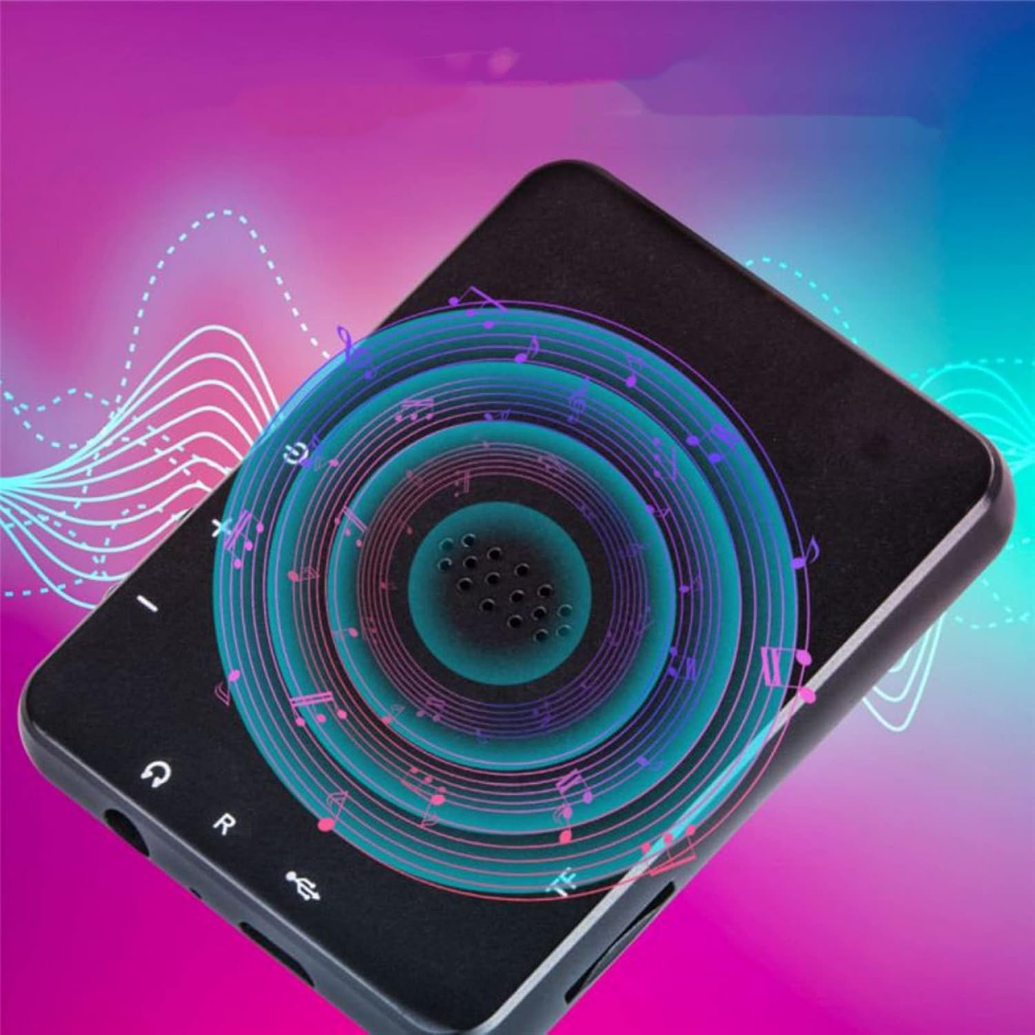 Retounen view of Jectse MP3 Player highlighting the speaker