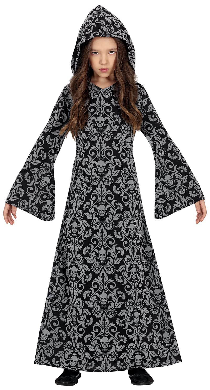 FIESTAS GUIRCA Black Hooded Witch Fancy Dress for Girls - Sorceress Kids Costume - Halloween Girls Costumes 5-6 years