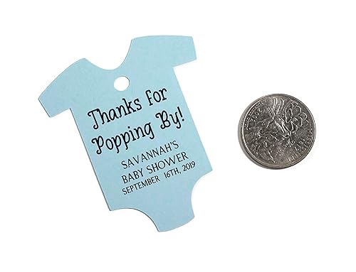 Miniatura 3 de Personalized Baby Shower Tags in One Piece Shape - Thanks for Popping By - 15pc (Blue)