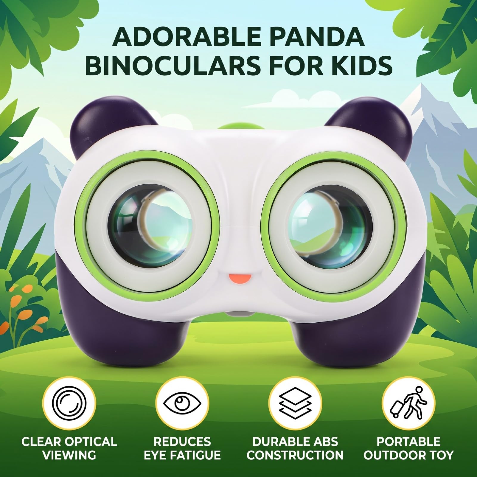 Luocute Prismáticos para Niños y Niñas, Lente óptica con Diseño de Panda