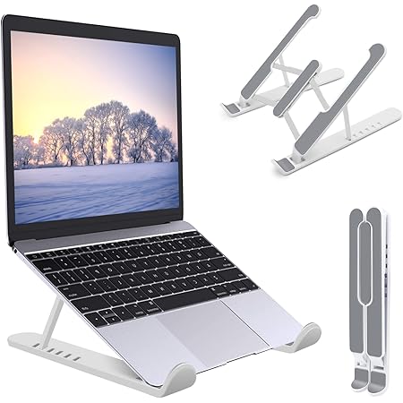 Laptop Stand,Foldable Portable Ventilated Desktop Laptop Holder Universal Lightweight Adjustable Ergonomic Tray Mount Compatible~5061068273893 03c Mp