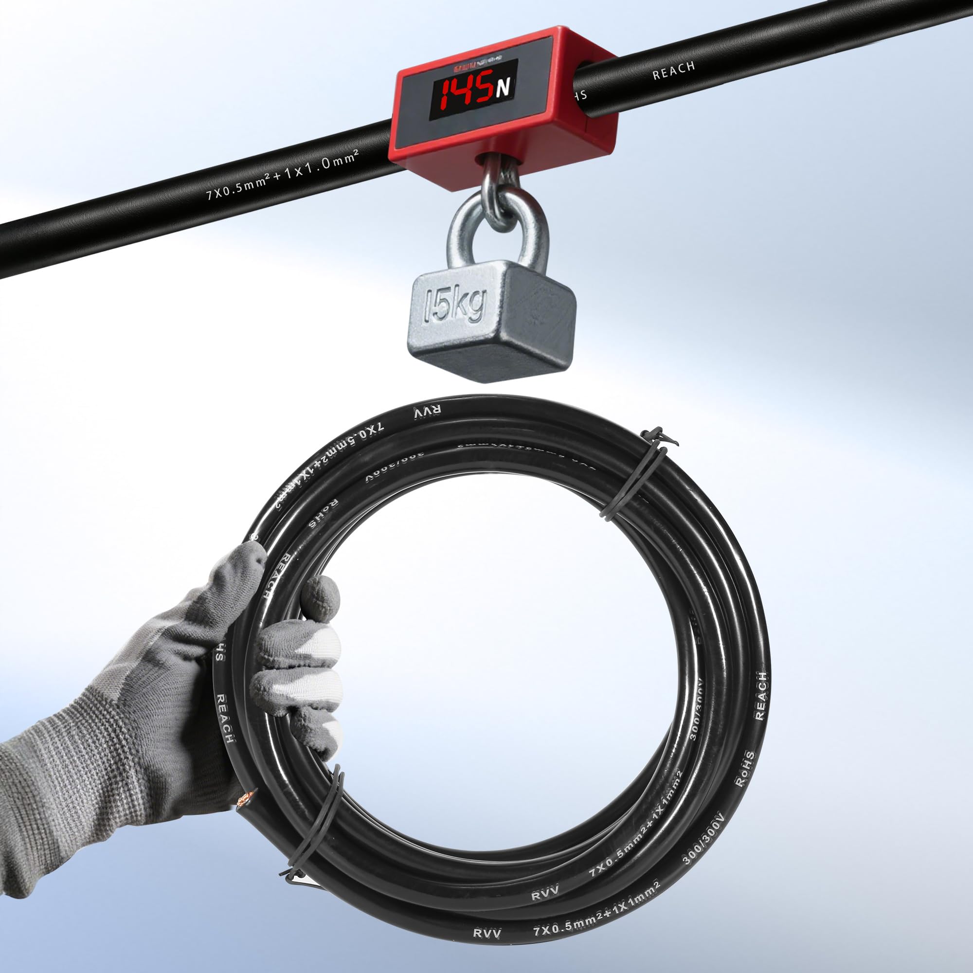 8 Poliges Anhänger Kabel KFZ Kabel 15M, Fahrzeugleitung 8 adrig für Anhänger Beleuchtung, 8 adriges Elektrokabel FLRYY KFZ Anhängerkabel(7x0,5 mm²+1x1 mm²)