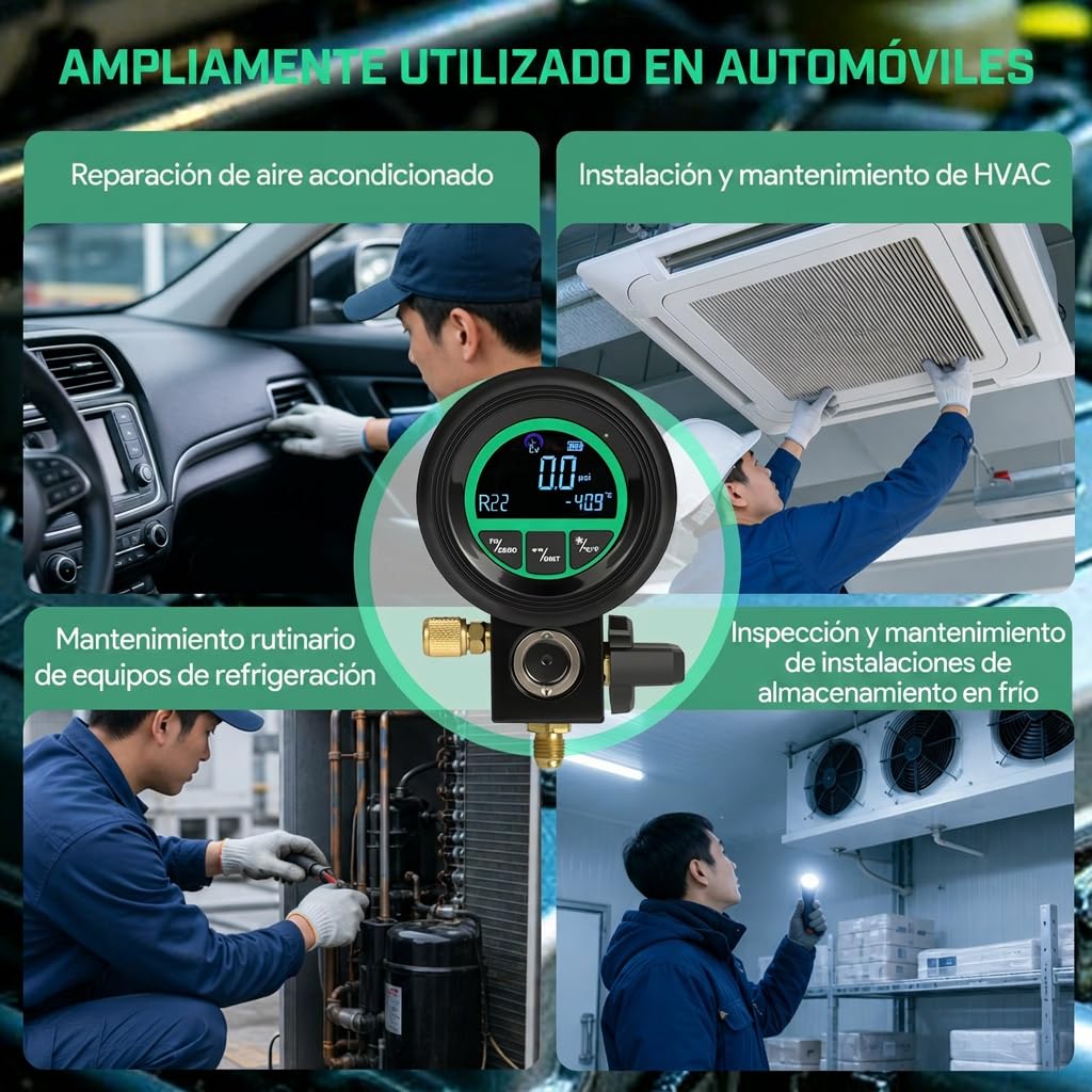 Manómetro Aire Acondicionado,HVAC Herramienta Ayuda de montaje digital
