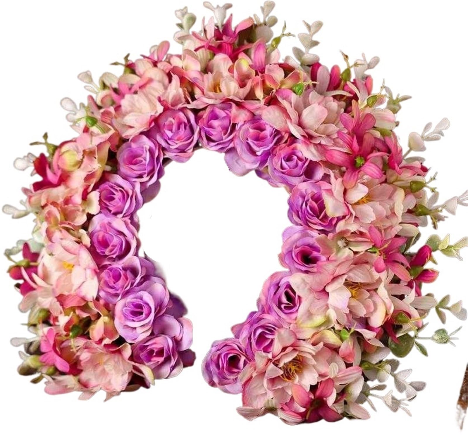Haarreif mit künstlicher Blumenkrone Künstliche Seidenblumenkrone, handgefertigt, 3D-großer Kranz, Braut-Haarschmuck(Color4)