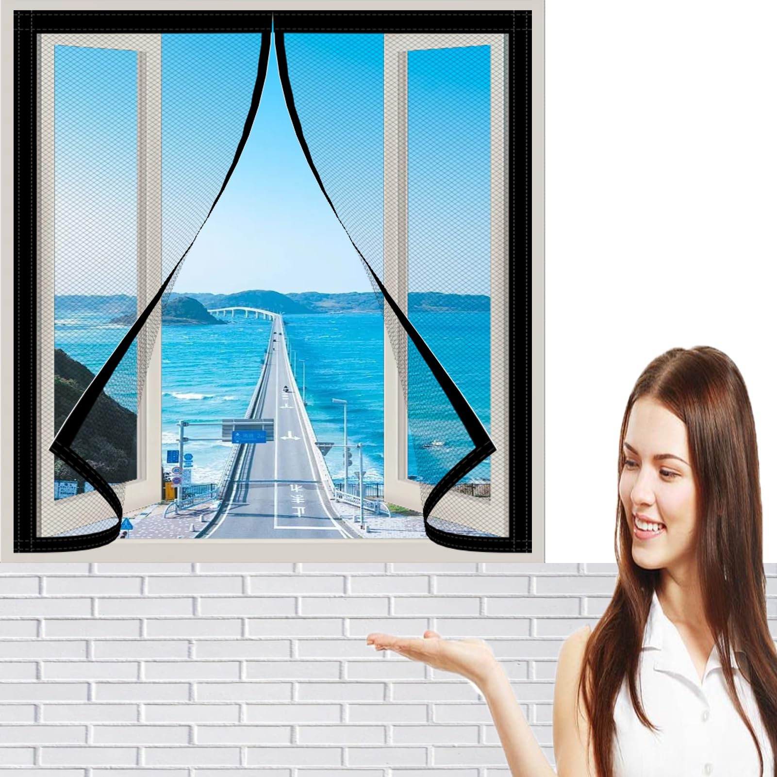 Moustiquaire fenêtre 120 x 137 cm lavable et filet anti-moustiques